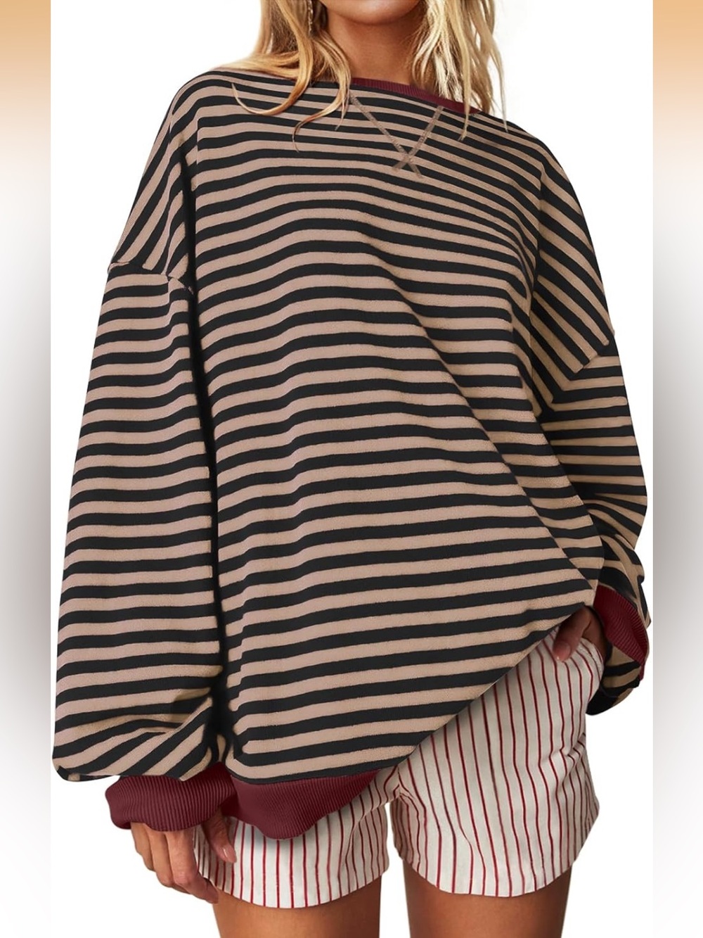 Oversized Striped Crewneck - Free People copy